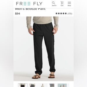 FREE FLY Men's Breeze Pants Black Size L